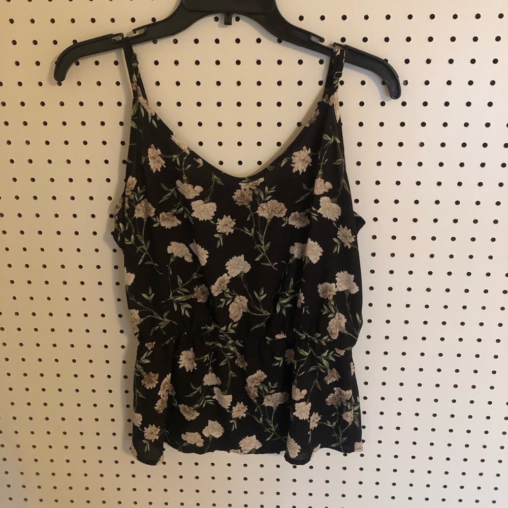 Floral black top